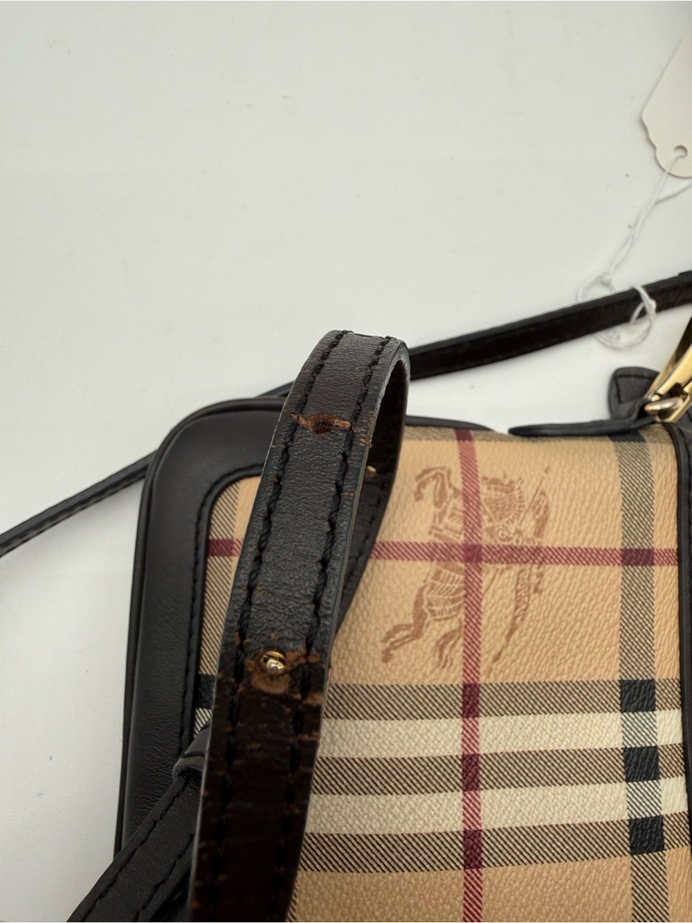 BURBERRY HAYMARKET CHECK PEYTON CROSSBODY - Picture 8 of 8